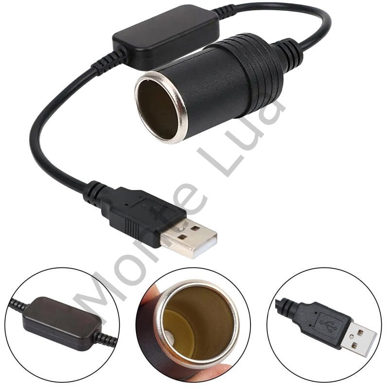 USB 2.0 Siyah 5 Volt 2 Amper To 12 Volt 800mAh Araç Çakmaklığına Çevirici