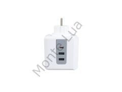 3 SOKETLİ 2XUSB 1XTYPE-C AKIM KORUMALI PRİZ, 10 A, 2500 W, Duvar Tipi