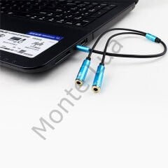 3.5 Mm Stereo Kulaklık + Hoparlör Çoklayıcı Kablo