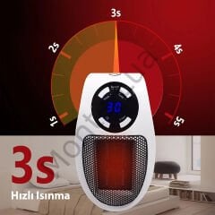 Ayarlanabilir Termostatlı ve Zamanlayıcılı, enerji tasarruflu, 500 W, mini fanlı ısıtıcı priz,