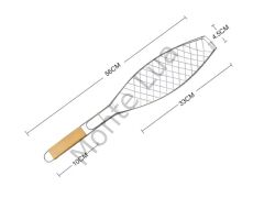 Metal Yapışmaz Balık Izgara Teli, Izgara için Balık Teli, Barbekü Aksesuarları, Dış Mekan, Pişirme Ekipmanları, Ahşap Saplı Izgara Teli,