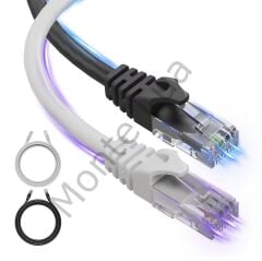 15 metre, Ethernet Kablosu, Ağ Kablosu, LAN, Cat6, Modem İnternet Kablosu, Gri,