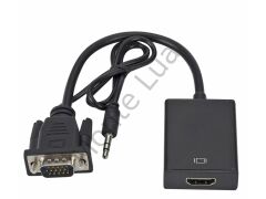 VGA To HDMI Dönüştürücü Kablo, Ses Destekli, 50 Cm, Tak Çalıştır, 1080p/60Hz,