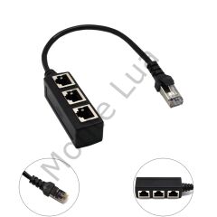 Ethernet RJ45 3'lü Dağıtıcı Splitter, Rj45 Dağıtıcı, 3lü Ethernet Uzatma Kablosu, Kablo, 3 Sokete Fiş, Aktarım Bağlantısı, Ayırıcı